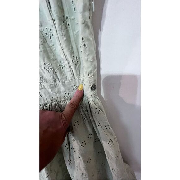 GUESS GREEN SHARON EYELET MINI DRESS SIZE XS NEW  P1-86 - Picture 4 of 13